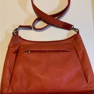 Chic Red Leather Shoulder Bag Firearm Carry bag